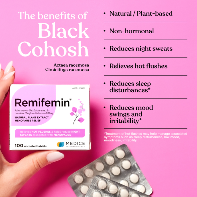 Remifemin Natural Plant Extract Menopause Relief 100 Tablets