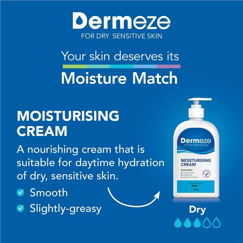 Dermeze Moisturising Cream Bottle 500g