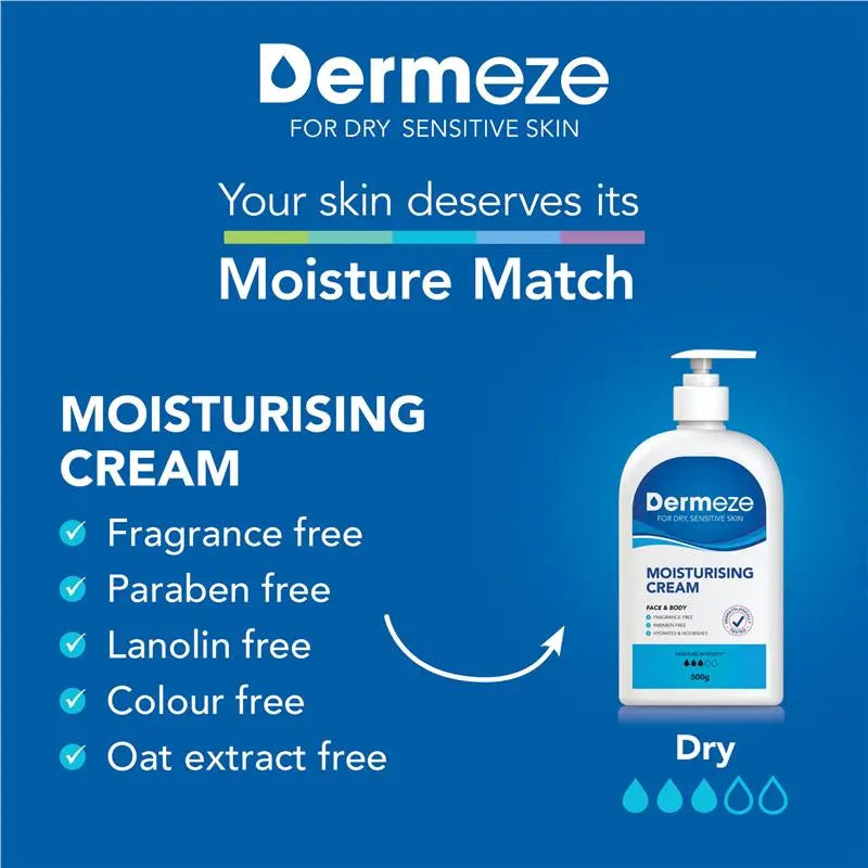 Dermeze Moisturising Cream Bottle 500g