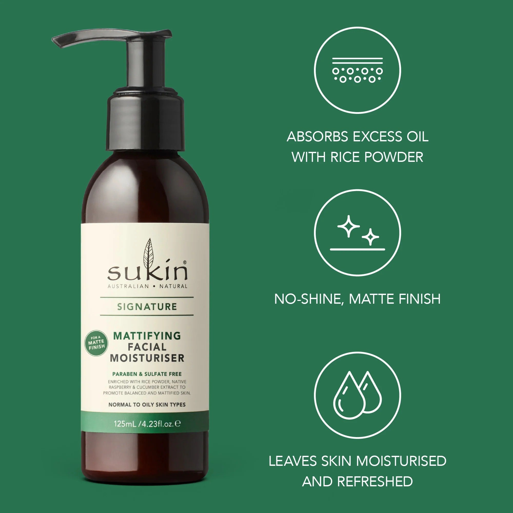 Sukin Signature Mattifying Facial Moisturiser 125mL