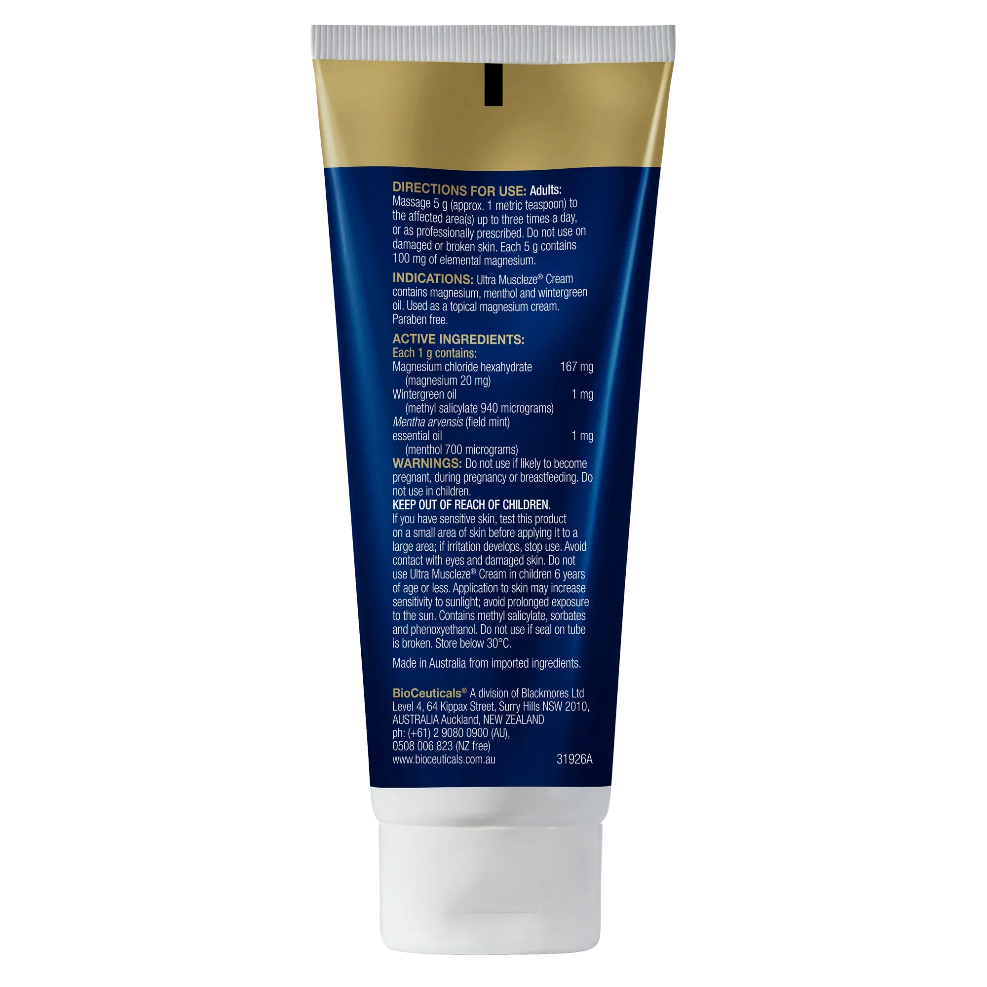 BioCeuticals Ultra Muscleze Cream 100g