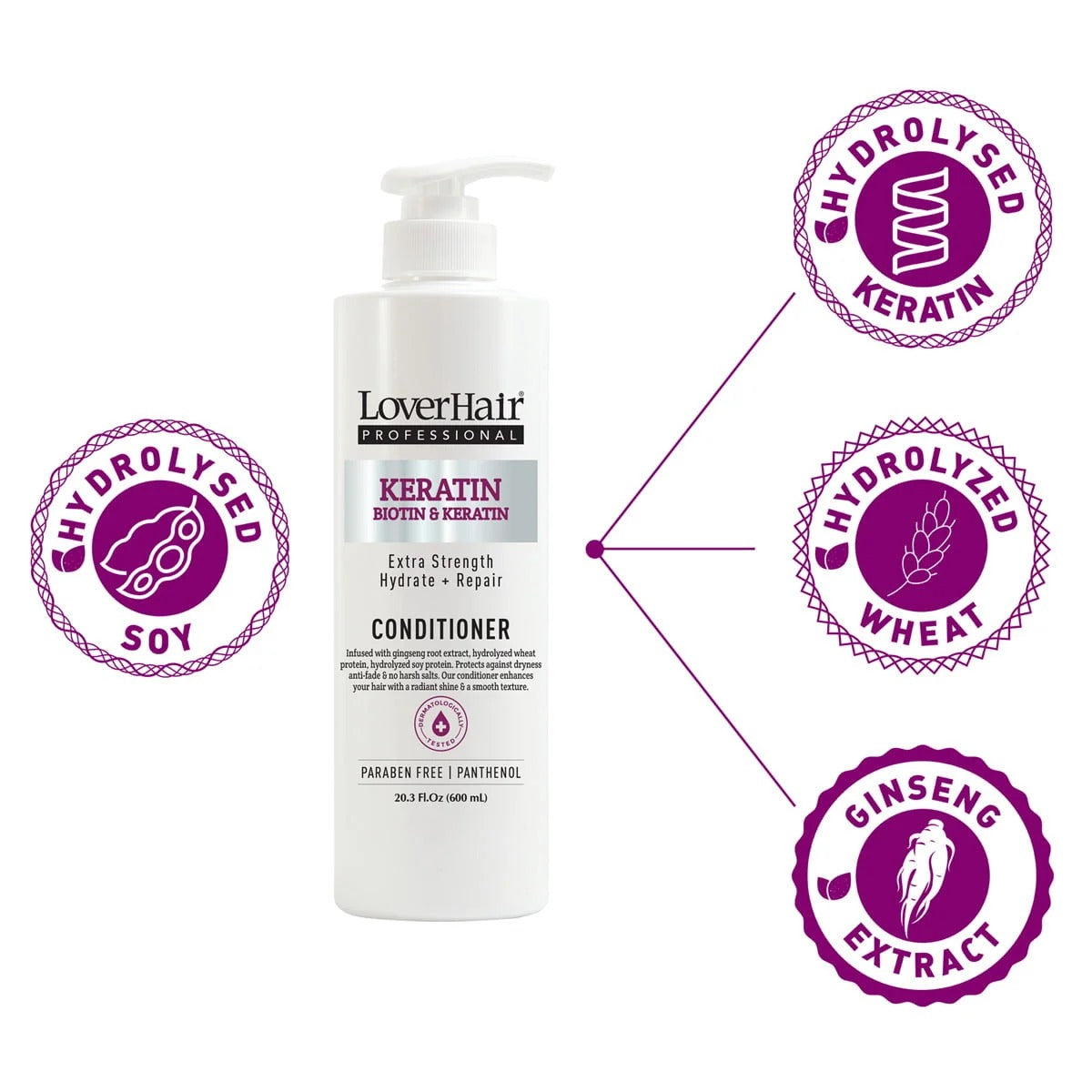 LOVERHAIR Professional Keratin Conditioner 600mL